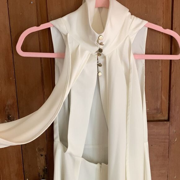 Misha Collection Alexa white high neck sleeveless wide leg jumpsuit NWOT - Picture 10 of 15